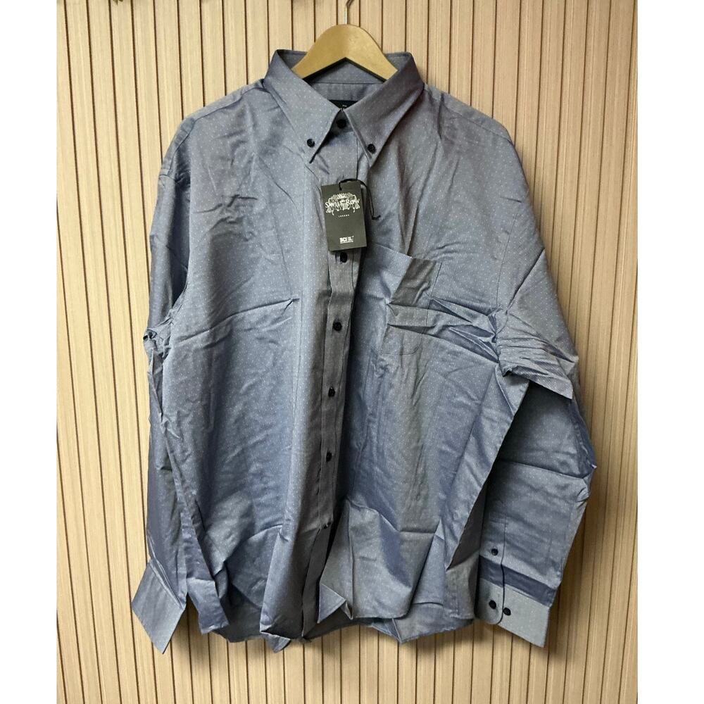 Savile Row Company London Classic Fit Button Down Shirt Navy Size XXL